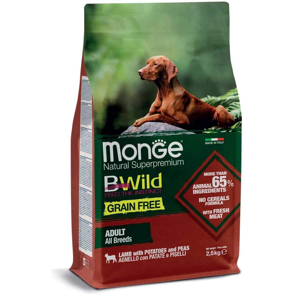 Monge BWild Grain Free Adult Agnello Patate e Piselli 2,5kg Monge BWild Grain Free Adult Agnello Patate e Piselli 2,5kg